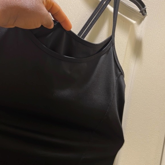 Inmotion black double stripe bathing suit Top with build in sports bra. - Picture 3 of 9